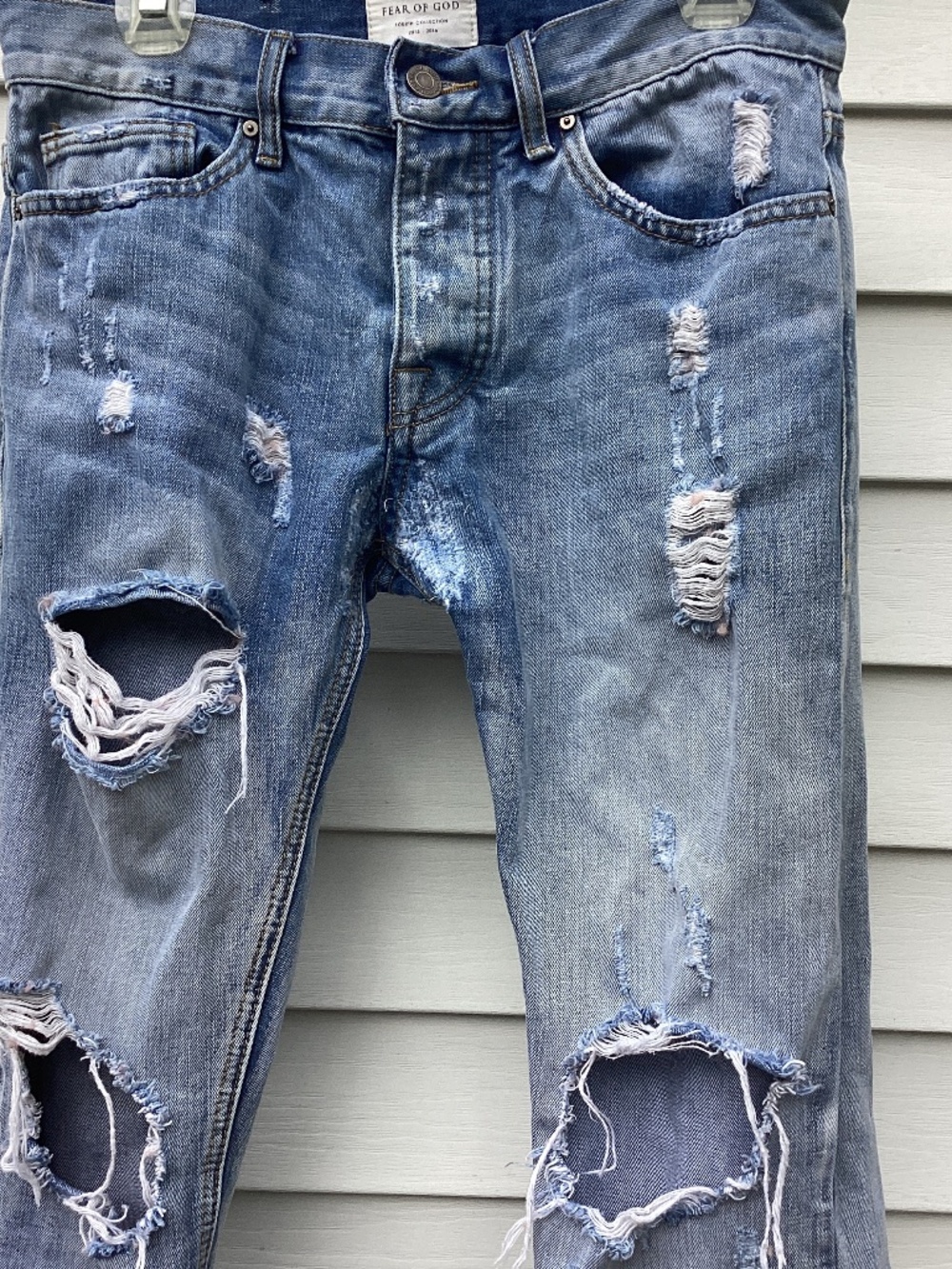 Fear of God Jeans Fourth Collection 2015-2016 Distressed Denim Zip Ankle Mens 30